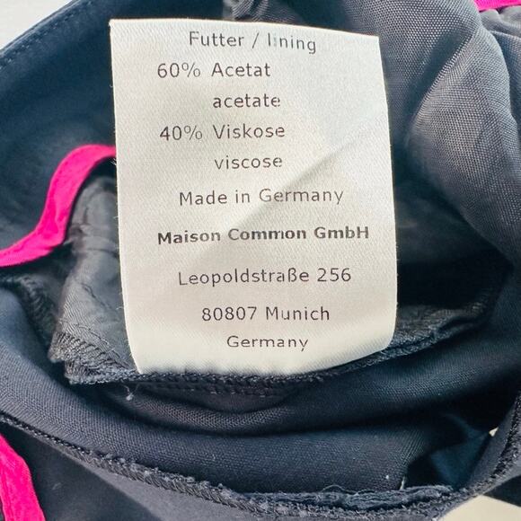 Maison Common Mid-Rise Slim-Leg Ankle Navy Cotton-Blend Pants Size 42 US 12 - Picture 6 of 11